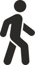 Human walking icon vector pedestrian symbol walk sign