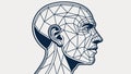 Human Wireframe Head Ã¢â¬\' AI Digital Intelligence Vector Concept, vector design Generative AI Royalty Free Stock Photo