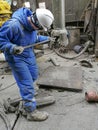 Human work while drilling an oil and gas well.