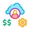 Human working for money icon vector outline illustration