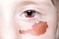 Human& x27;s eye with national flag and map of austria Royalty Free Stock Photo