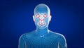 Human xray, human anatomy facial recognition, 3D Illustration