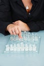 Humand hands playing chess Royalty Free Stock Photo