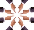 Humand hands pointing to center Royalty Free Stock Photo