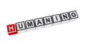 Humaning word block on white Royalty Free Stock Photo