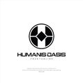 Humanis Oasis Letter H O logo Design Template Premium Design