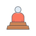 Color illustration icon for Humanist, sculpture and humanitarian