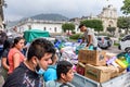 Humanitarian aid after Fuego volcano eruption, Antigua, Guatemal Royalty Free Stock Photo