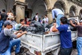 Humanitarian aid after Fuego volcano eruption, Antigua, Guatemala Royalty Free Stock Photo