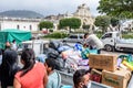 Humanitarian aid after Fuego volcano eruption, Antigua, Guatemala Royalty Free Stock Photo