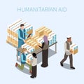 Humanitarian Aid Isometric Illustration Royalty Free Stock Photo