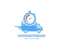 Humanitarian aid, material assistance, governmental help concept logo design. Fast Time of delivery. Charity and Helping poor and