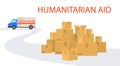 Humanitarian aid. Truck with humanitarian aid for refugees Ukraine. Social assistance to the poor Royalty Free Stock Photo