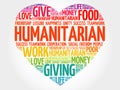 Humanitarian heart word cloud