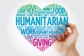 Humanitarian heart word cloud with marker, social concept