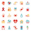 Humanity help flat style icon set vector design