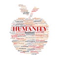 Humanity word cloud concept with apple symbol Royalty Free Stock Photo