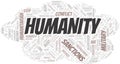 Humanity word cloud. Vector made with the text only. Royalty Free Stock Photo