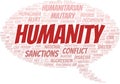 Humanity word cloud. Vector made with the text only. Royalty Free Stock Photo