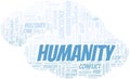 Humanity word cloud. Vector made with the text only. Royalty Free Stock Photo