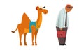 Humanized Animals of Different Professions with Sloth in Business Suit with Briefcase and Camel in Cap Vector Set