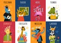 Humanized Animals Professions Vertical Cards