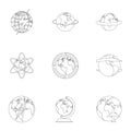 Humankind icons set, outline style Royalty Free Stock Photo