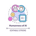 Humanness of AI concept icon
