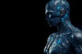 Humanoid Cyberman: Emerging Artificial Intelligence with a Digital Brain for Big Data Processing. Royalty Free Stock Photo