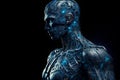 Humanoid Cyberman: Emerging Artificial Intelligence with a Digital Brain for Big Data Processing. Royalty Free Stock Photo