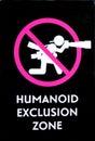 Humanoid Exclusion Zone Sign No Photography Royalty Free Stock Photo