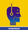 Humanoid head, robot head. Royalty Free Stock Photo