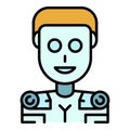 Humanoid icon color outline vector Royalty Free Stock Photo