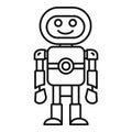 Humanoid machine icon, outline style