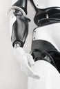 Humanoid robot body with outstretched hand Royalty Free Stock Photo