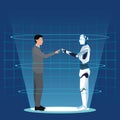 Humanoid robot and businessman Royalty Free Stock Photo