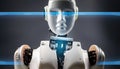 Humanoid robot. Concept of technological innovation, AI and e-learning. Royalty Free Stock Photo