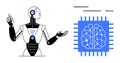 AI Robot with Brain-Inspired Microchip Royalty Free Stock Photo
