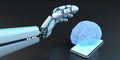 Humanoid Robot Hand Smarthone Human Brain
