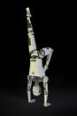 Humanoid robot in handstand yoga position, illustration