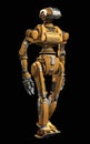 Humanoid robot isolated on a black background