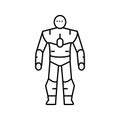 humanoid robot line icon vector illustration