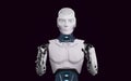 Humanoid robot with metaverse technology concept. 3d render Royalty Free Stock Photo