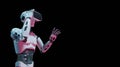 Humanoid robot with metaverse technology concept. 3d render