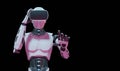 Humanoid robot with metaverse technology concept. 3d render Royalty Free Stock Photo