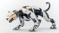 Humanoid robot programming on computer in modern office Royalty Free Stock Photo