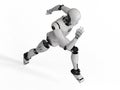 Humanoid robot running Royalty Free Stock Photo