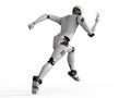 Humanoid robot running Royalty Free Stock Photo
