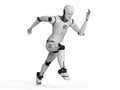 Humanoid robot running Royalty Free Stock Photo