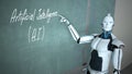 Humanoid Robot School Board Artificial Intelligence Royalty Free Stock Photo